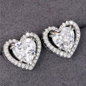 Elegant Silver Heart Earrings